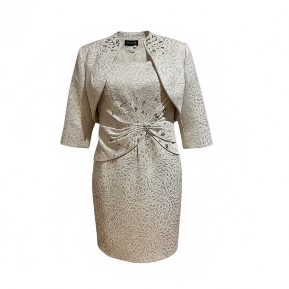 Jovani Embellished Brocade Dress & Bolero Jacket Set NWOT Size 14 dress 16 top